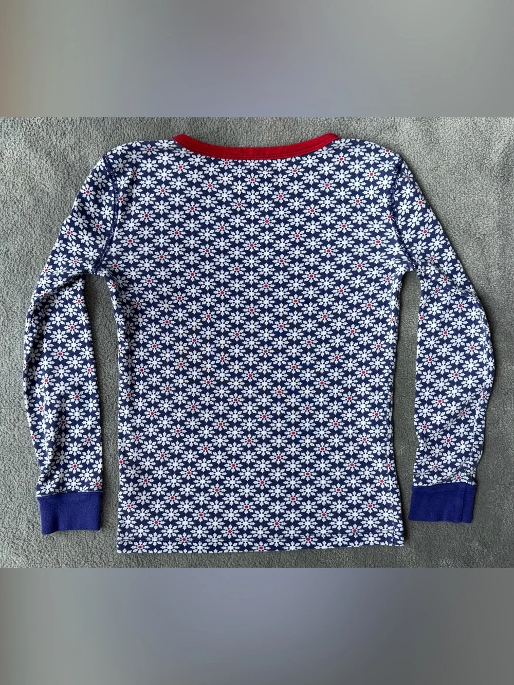 Crewcuts Navy and Red Snowflake-Print Kids Pajama Set
